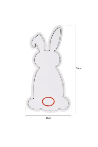 Decoratiune luminoasa LED, Rabbit, Benzi flexibile de neon, DC 12 V, Alb roșu