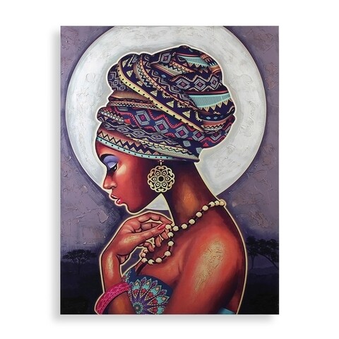 Tablou decorativ Ethnic Profile, Versa, 90x120 cm, canvas