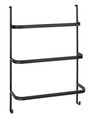 Suport suspendabil pentru prosoape, Wenko, Iripinia, 54.5 x 77.5 x 21.5 cm, inox, negru