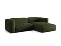 Coltar modular dreapta 2 locuri, Martina-169, Micadoni Home, 283x176x75 cm, tesatura structurata catifelata, verde