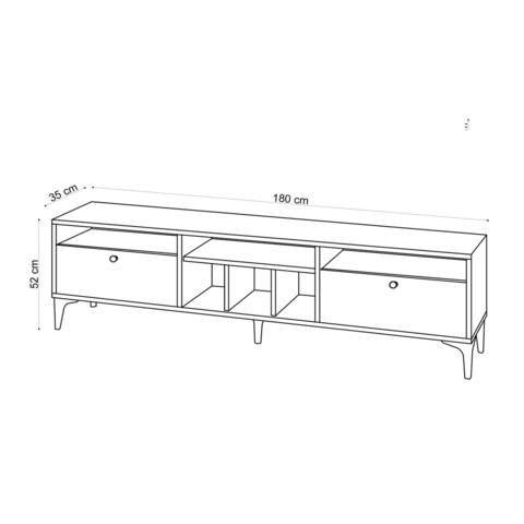 Comoda TV, Emerald, Robb, 180x52x35 cm, Stejar