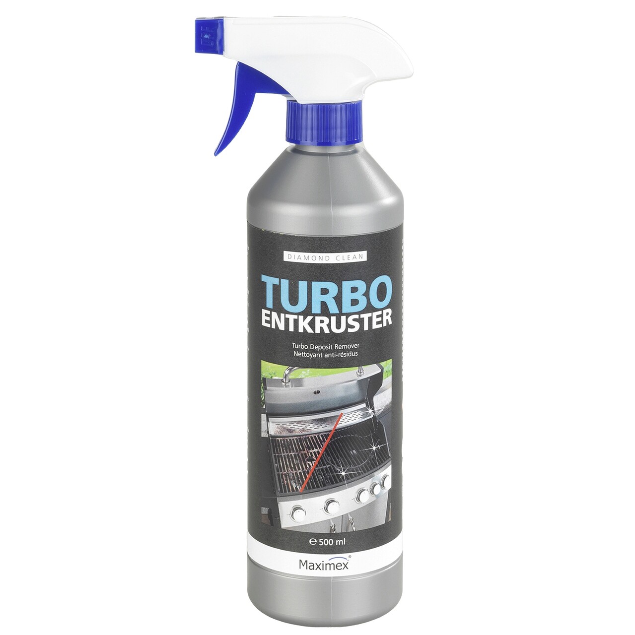 Spray pentru indepartarea depunerilor, cu detergent eficient, 500 ml, Maximex, Clean Turbo, gri