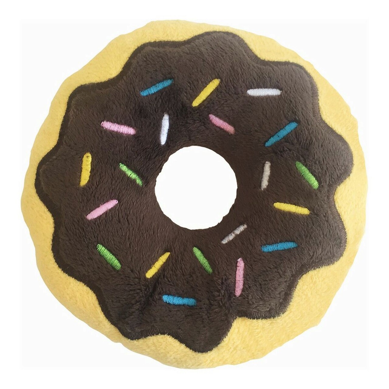 Jucarie de plus pentru caini Chocolate Donut, Gloria, Ø14 cm, poliester