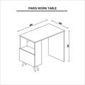 Birou Paris, Maison in Design, 90 x 50 x 75 cm, PAL, alb/oak