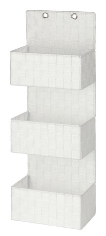 Cos de depozitare suspendat, Wenko, Adria White, 3 compartimente, 15.5 x 72 x 25 cm, polipropilena, alb
