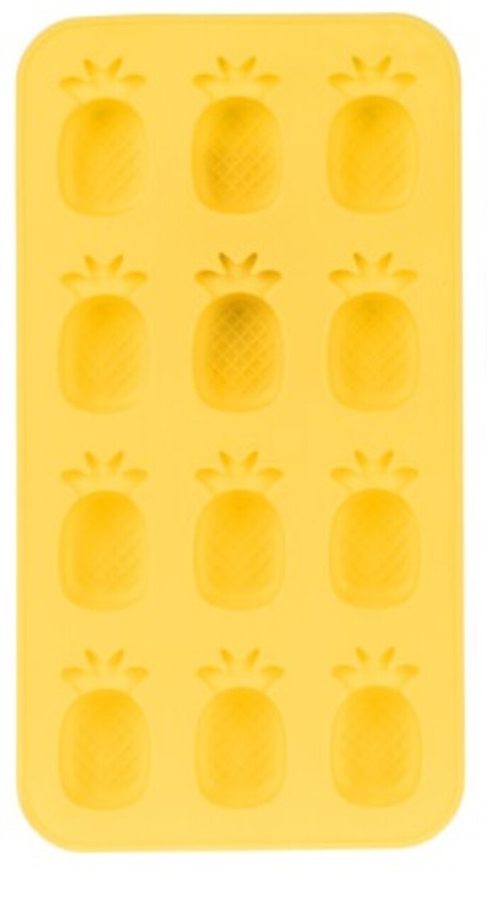 Forme pentru gheata Pineapple, 19.5x10.5x1.5 cm, silicon, galben