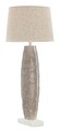 Lampa de masa Eclips, Mauro Ferretti, 1x E27, 40W, 38x90 cm, polirasina/fier/textil, auriu/alb