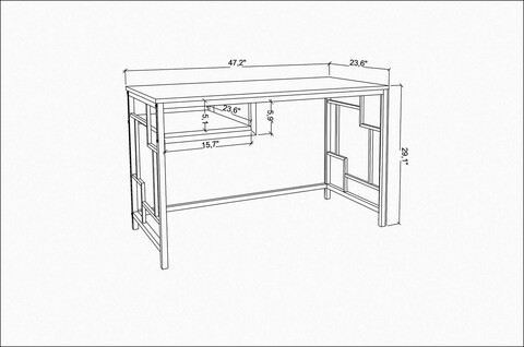 Birou, Retricy, Kennesaw, 120x60x74.8 cm, PAL, Alb