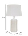 Lampa de masa, Point Light, Mauro Ferretti, 1 x E27, 40W, Ø28 x 47 cm, ceramica/fier/textil, crem