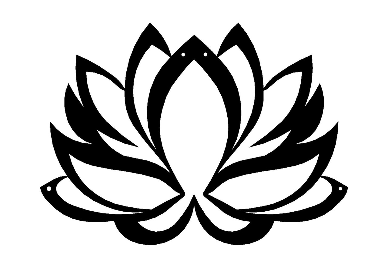 Decoratiune De Perete, Lotus Flower, Metal, Dimensiune: 45 X 35 Cm, Negru