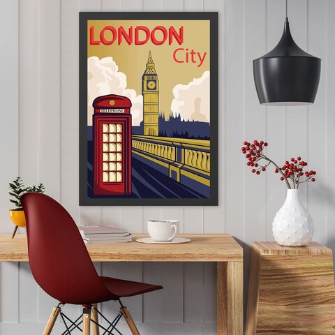 Tablou decorativ, London City (40 x 55), MDF , Polistiren, Multicolor