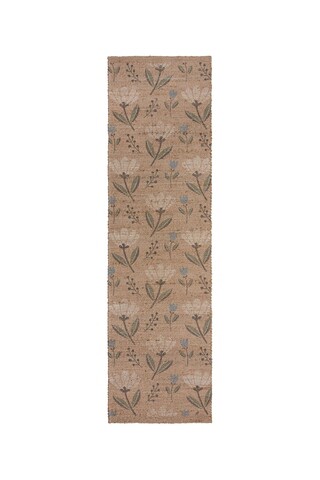 Covor Arriana Jute Floral, Flair Rugs, 60x230 cm, iuta/poliester/bumbac, natural