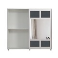 Dulap cu oglinda pentru haine Astoria - White, Anthracite, Vella, 220x55x204 cm