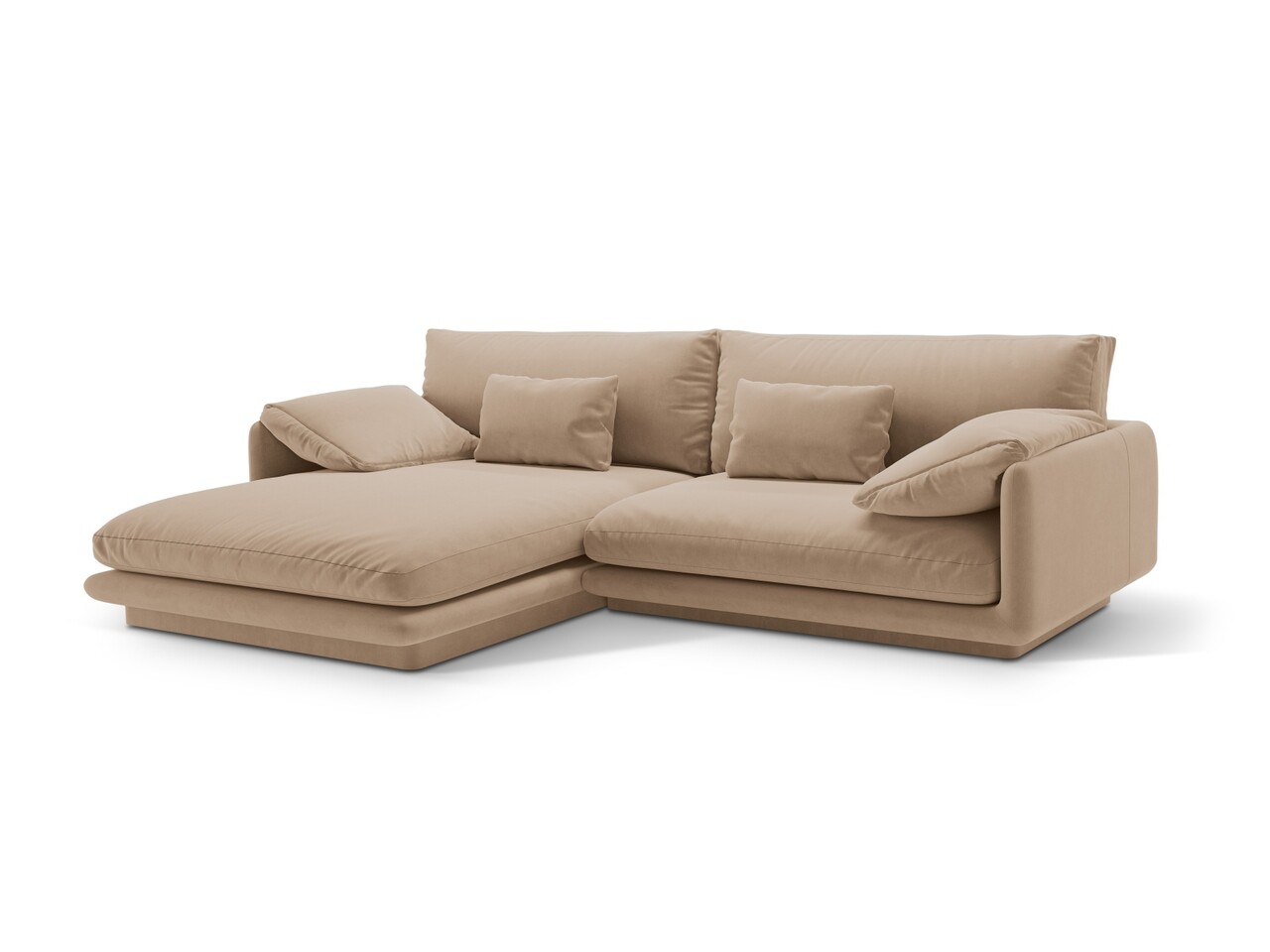 Coltar stanga 4 locuri, Torino-184, Micadoni Home, 250x170x83 cm, catifea, bej sand - 1 | YEO