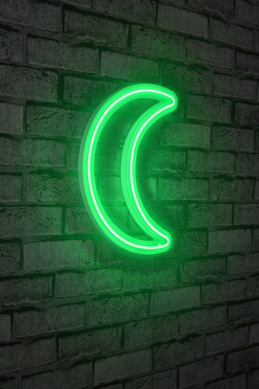 Decoratiune luminoasa LED, Crescent, Benzi flexibile de neon, DC 12 V, Verde