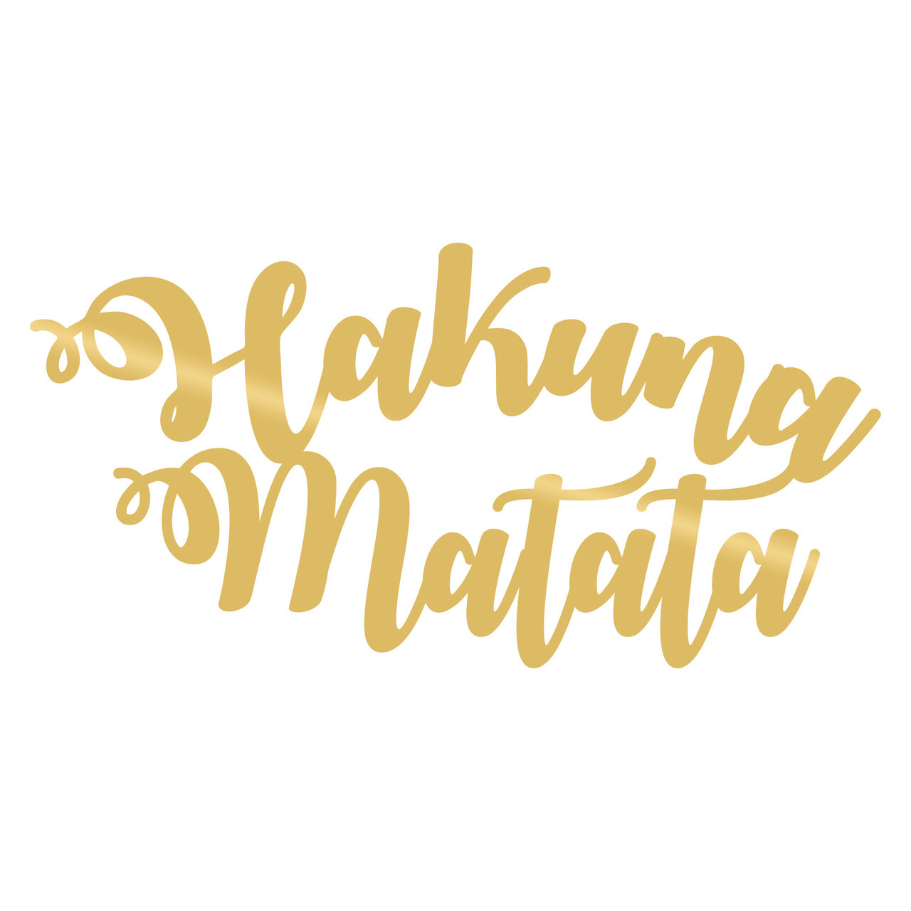 Decoratiune de perete, Hakuna Matata, Metal, 70 x 35 cm, Auriu - 1 | YEO