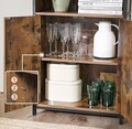 Biblioteca / Dulap bucatarie Industrial Vasagle, 60x35x125 cm, PAL/otel, maro rustic