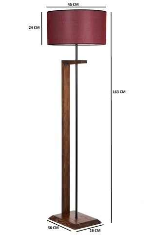 Lampadar, Luin, 8276-2, E27, 60 W, metal/lemn/textil