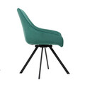 Scaun rotativ Laurent, Homla, 55x54x85 cm, metal/catifea din poliester, verde