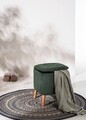 Taburet cu spatiu de depozitare ascuns, Wenko, Velvet, 2 in 1, 36.5 x 36 x 41 cm, lemn/poliester, verde