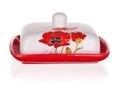 Recipient pentru unt Red Poppy, Banquet, 17.5x13x8 cm, ceramica