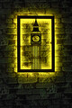 Decoratiune luminoasa LED, Big Ben, MDF, 60 LED-uri, Galben