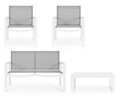 Set mobilier de gradina 4 piese Kallen, Bizzotto, aluminiu/textilena 2x1, alb