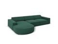 Coltar stanga 4 locuri, Jodie, Micadoni Home, BL, forma rotunjita, 284x166x70 cm, poliester, verde