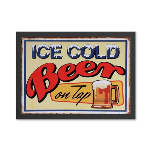 Tablou decorativ, Ice Cold Beer On Tap (35 x 45), MDF , Polistiren, Multicolor