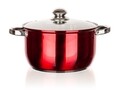 Oala cu capac Maestro Red, Banquet, Ø24 cm, 5.7 L, inox/sticla