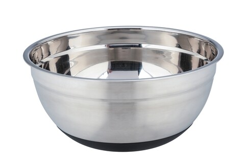 Bol cu baza antiderapanta, Wenko, Aru, 4 L, 26 x 26 x 12 cm, inox/silicon