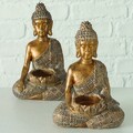 Suport pentru lumanari Buddha Makia V2, Boltze, 14x10x21 cm, polirasina