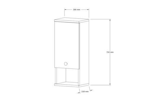 Dulap de baie, Puqa Design, Mis, 30x71x21.8 cm, PAL, Nuc