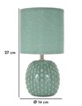 Lampa de masa Pontus, Mauro Ferretti, 1 x E14, 40W, 14x27 cm, ceramica/fier/textil, albastru deschis