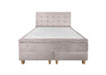 Pat matrimonial, Stockholm, Dots E, 160x200 cm, saltea tip Pocket, topper memory, Taupe