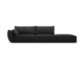 Canapea 4 locuri cotiera dreapta, Kaelle, Micadoni Home, BL, 264x110x85 cm, poliester chenille, negru