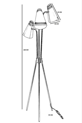 Lampadar, Luin, 534LUN4173, Metal, Auriu