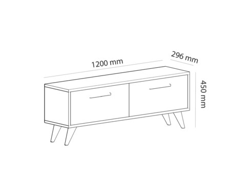 Comoda TV, Olivia, Melisa, 120x45x29.6 cm, PAL , Safir / Alb