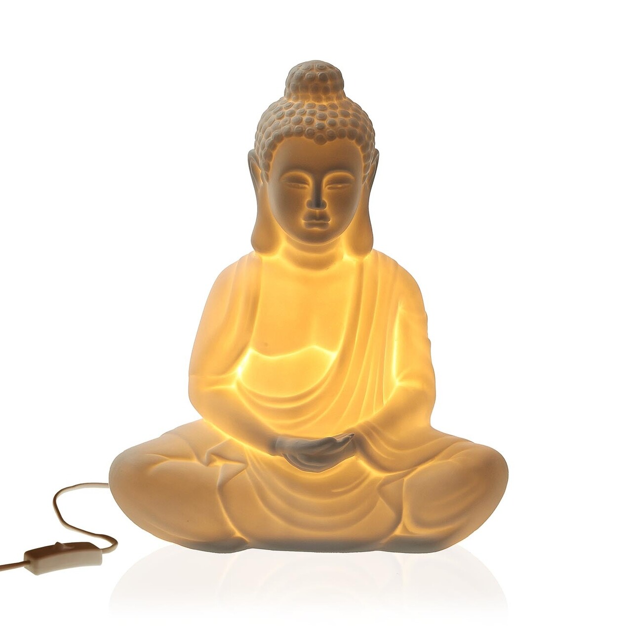 Lampa De Masa Buddha Sitting, Versa, 25.5 X 15 X 30.2 Cm, 1 X E14, 25W, Portelan