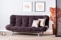 Canapea extensibila Misa Sofabed, Futon, 3 locuri, 198x128 cm, metal, maro