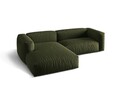 Coltar modular stanga 2 locuri, Martina-169, Micadoni Home, 283x176x75 cm, tesatura structurata catifelata, verde