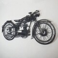 Decoratiune de perete, Cafe Racer, Otel, 100 x 47 cm, Negru