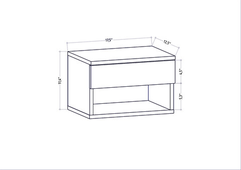 Noptiera, Retricy, Jamot, 44.6x29x31.9 cm, PAL, Alb