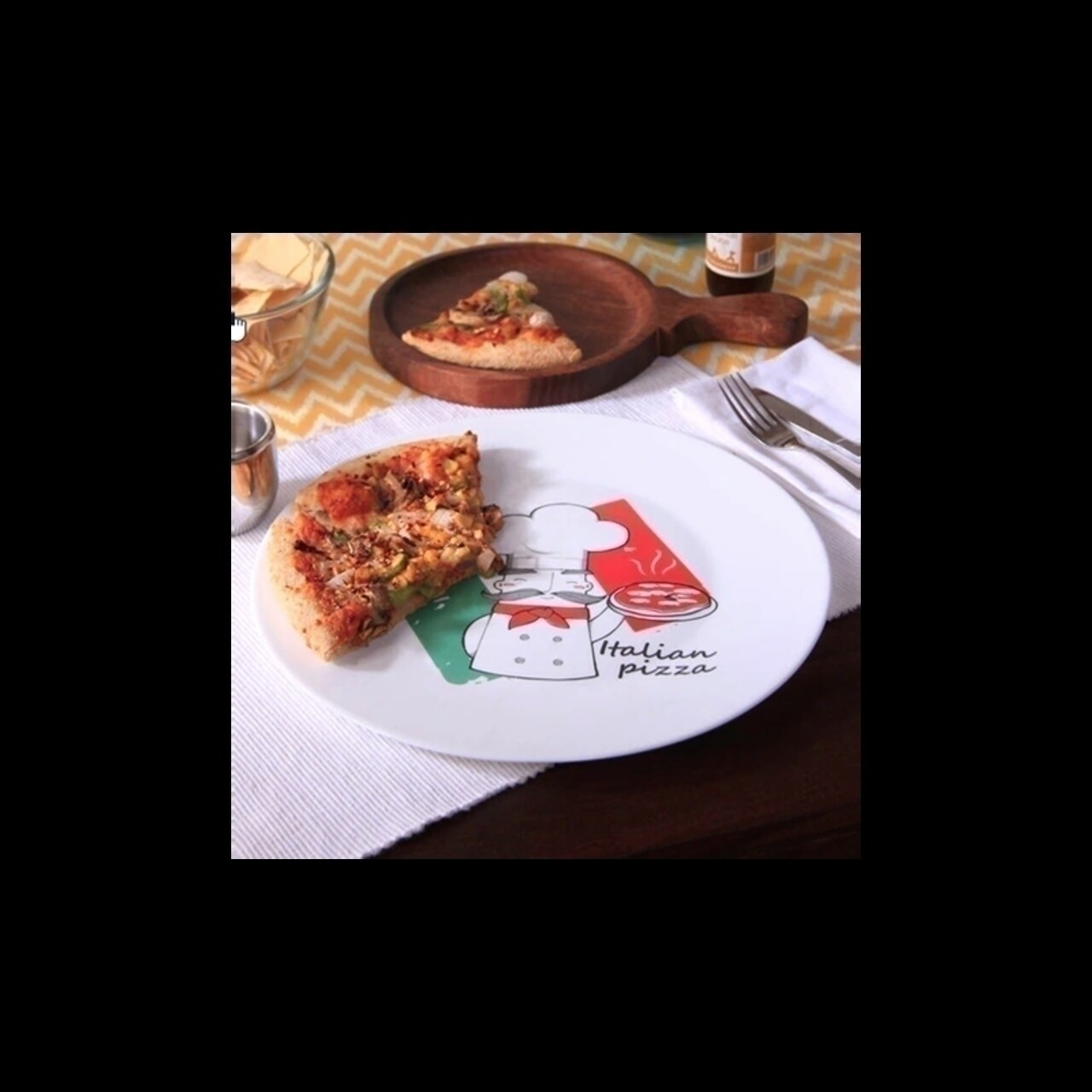 Platou Pentru Servire Pizza Chef, Bormioli, Ø33 Cm, Opal, Multicolor