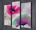 Set 3 tablouri decorative, UC047, Canvas, 45 x 20 cm, Multicolor