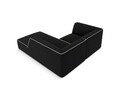 Coltar dreapta 3 locuri, Ruby, Micadoni Home, BL, 186x180x69 cm, tesatura chenille, negru/bej