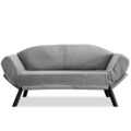 Canapea extensibila Genzo, Futon, 2 locuri, 177x81x87 cm, metal, gri