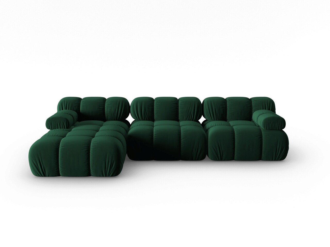 Coltar modular stanga 4 locuri, Bellis, Micadoni Home, BL, 285x157x63 cm, catifea, verde bottle