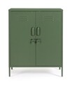 Bufet inferior Cambridge, Bizzotto, 2 rafturi reglabile, 80 x 40 x 101.5 cm, otel, verde