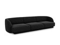 Canapea 3 locuri, Miley, Micadoni Home, BL, 259x85x74 cm, poliester chenille, negru